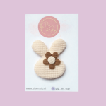 Alligatorspeld Flower Bunny Ecru
