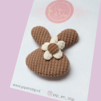 Alligatorspeld Flower Bunny Bruin