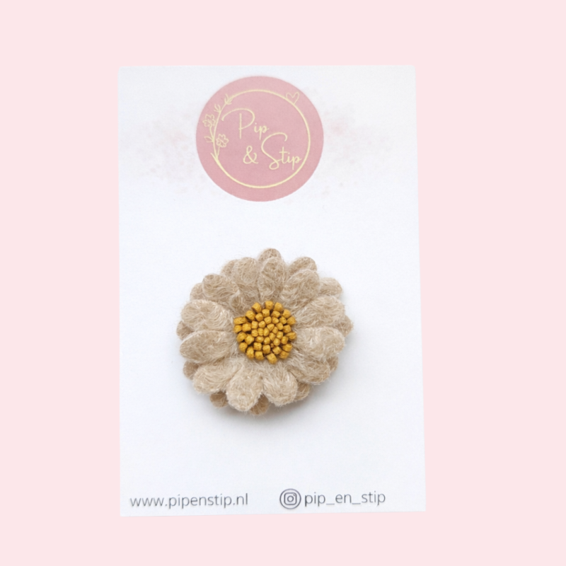 Alligatorspeldje Fluffy Flower Beige