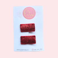 Alligator Haarspeldje Glitters Rood