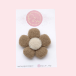 Alligatorspeld Wollie Bloem Beige