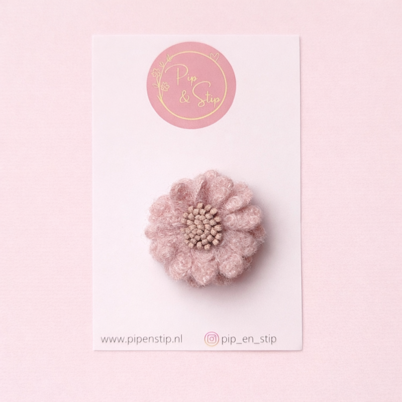 Alligatorspeldje Fluffy Flower Lichtroze