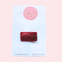 Alligator Haarspeldje Glitters Rood