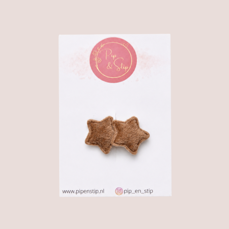 Antislip Haarspeldje Little Stars Bruin