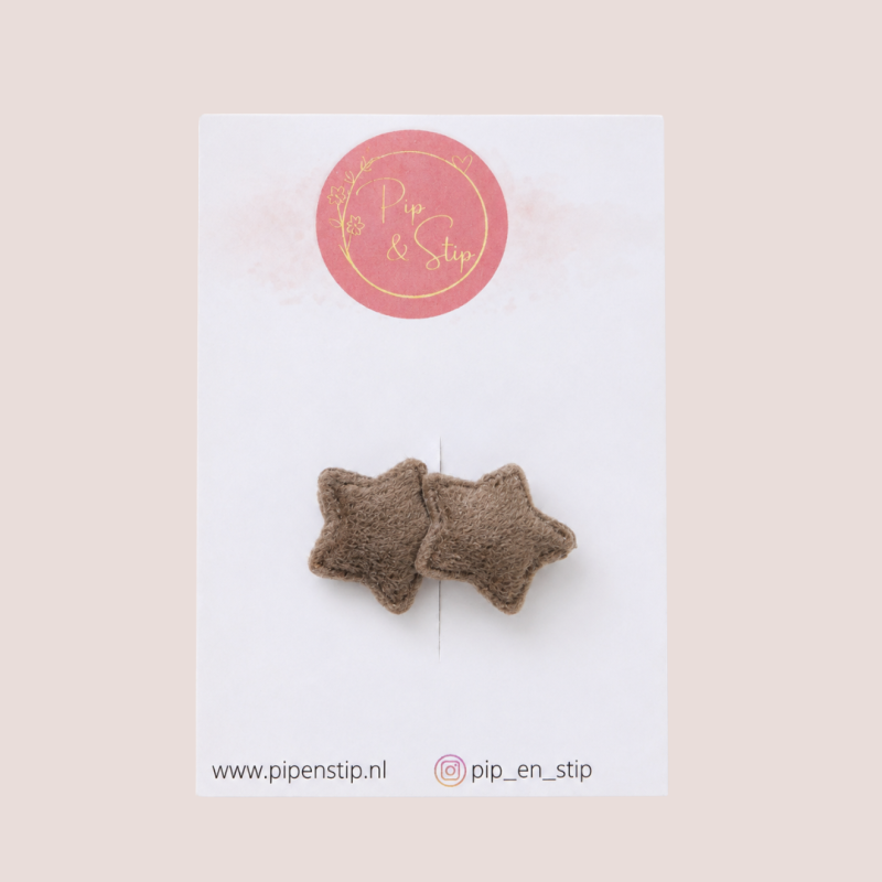 Antislip Haarspeldje Little Stars Taupe