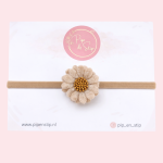 Haarbandje Fluffy Flower Beige