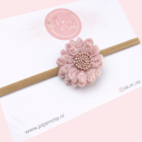 Haarbandje Fluffy Flower Lichtroze