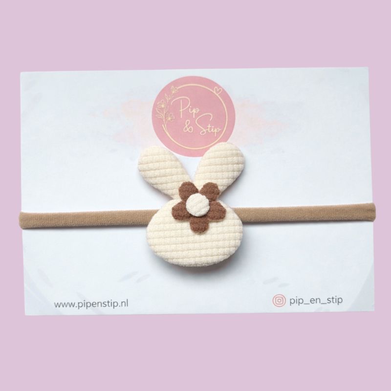Haarbandje Flower Bunny Ecru