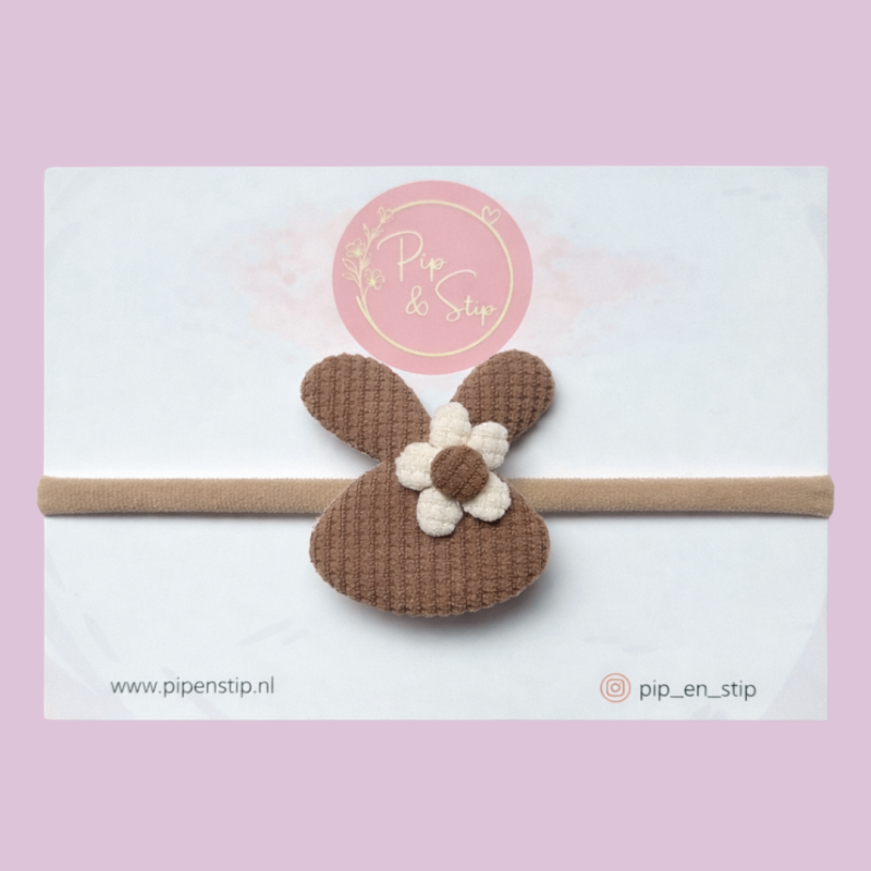 Haarbandje Flower Bunny Bruin