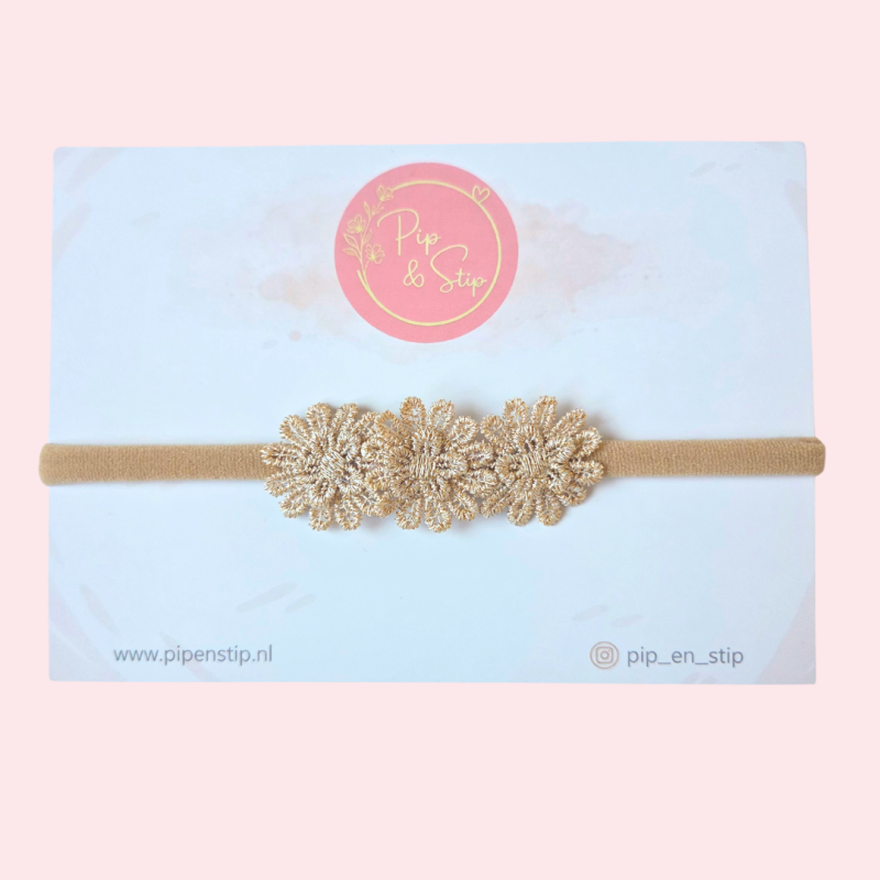 Haarbandje Goudbloempjes