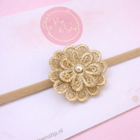 Haarbandje Lace Flower Beige