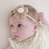 Haarbandje Wollie Bloem Ecru