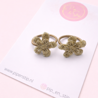 Mini Haarelastiekjes Goudbloempjes