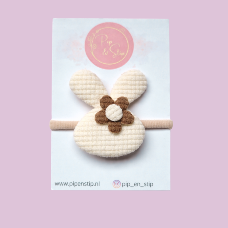 Maxi Haarelastiek Flower Bunny Ecru