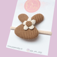 Maxi Haarelastiek Flower Bunny Bruin