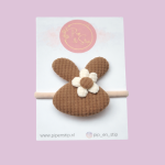 Maxi Haarelastiek Flower Bunny Bruin