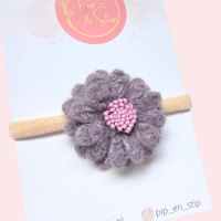 Maxi Haarelastiek Fluffy Flower Paars