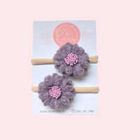 Maxi Haarelastiek Fluffy Flower Paars