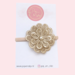 Maxi Haarelastiek Lace Flower Beige