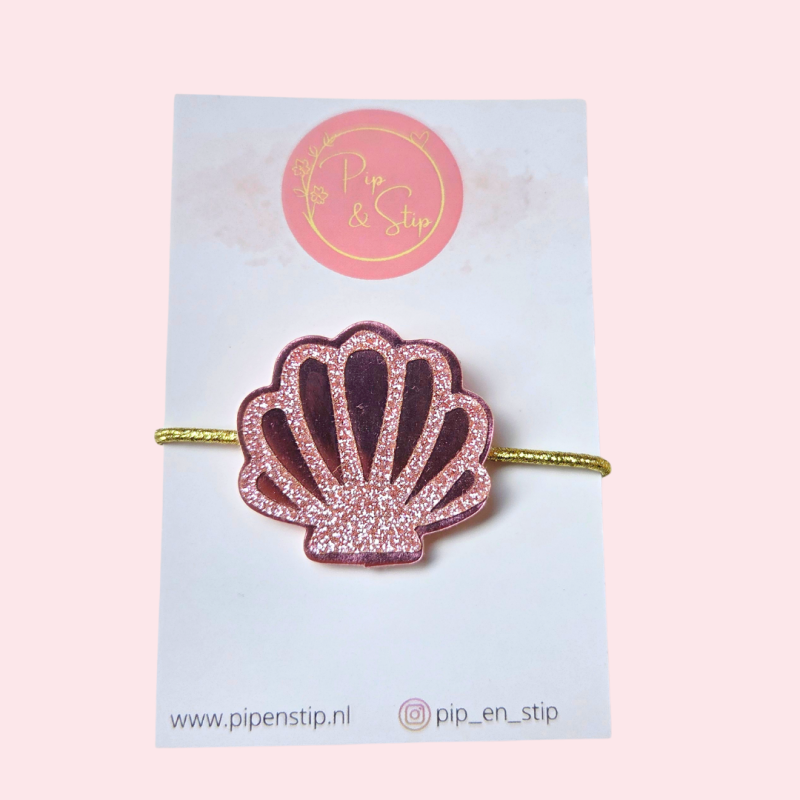 Maxi Haarelastiek Schelp Roze