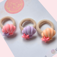 Setje Midi Haarelastiekjes Schelp Mix