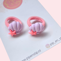 Midi Haarelastiekjes Schelp Lila
