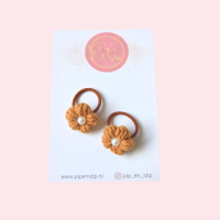 Mini Haarelastiekjes Wool Flower