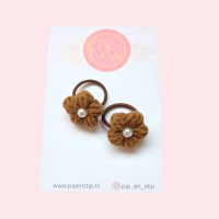 Mini Haarelastiekjes Wool Flower