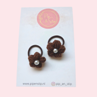 Mini Haarelastiekjes Wool Flower