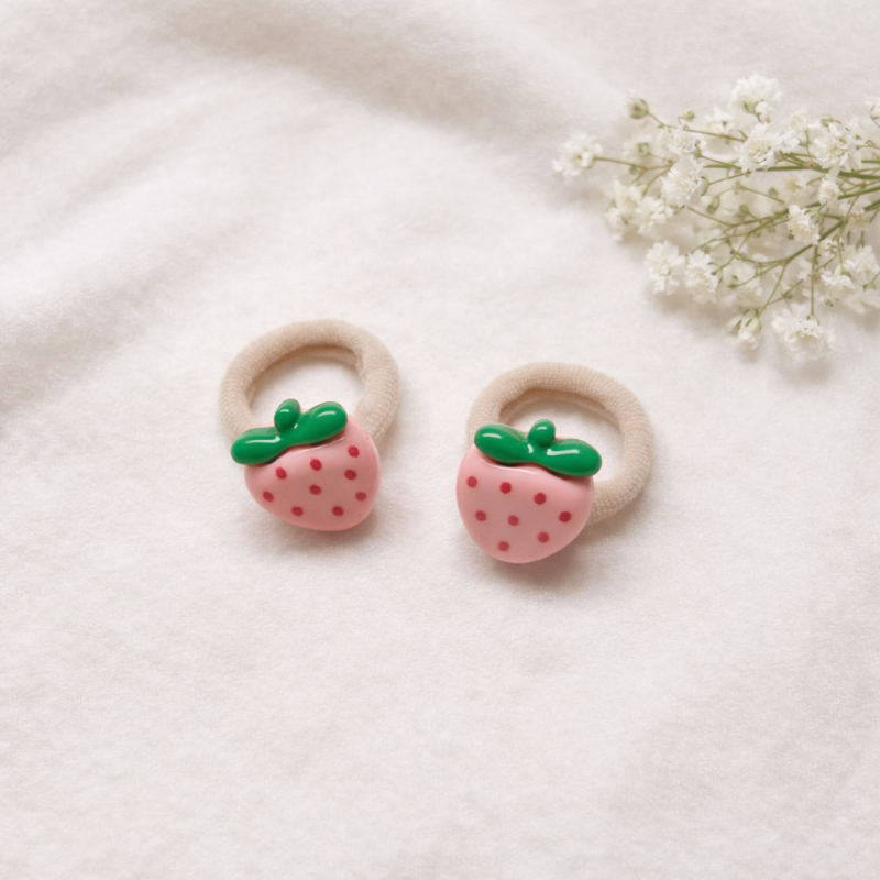 Midi Haarelastiekjes Aardbei