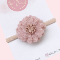 Maxi Haarelastiek Fluffy Flower Lichtroze