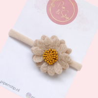 Maxi Haarelastiek Fluffy Flower Beige