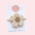 Maxi Haarelastiek Wollie Bloem Ecru