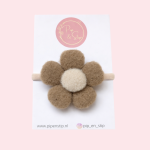 Maxi Haarelastiek Wollie Bloem Beige