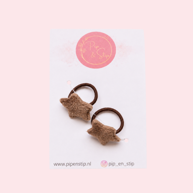 Mini Haarelastiekjes Little Stars Taupe