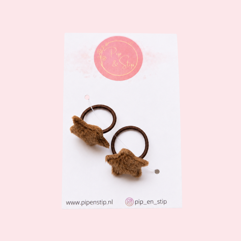 Mini Haarelastiekjes Little Stars Bruin