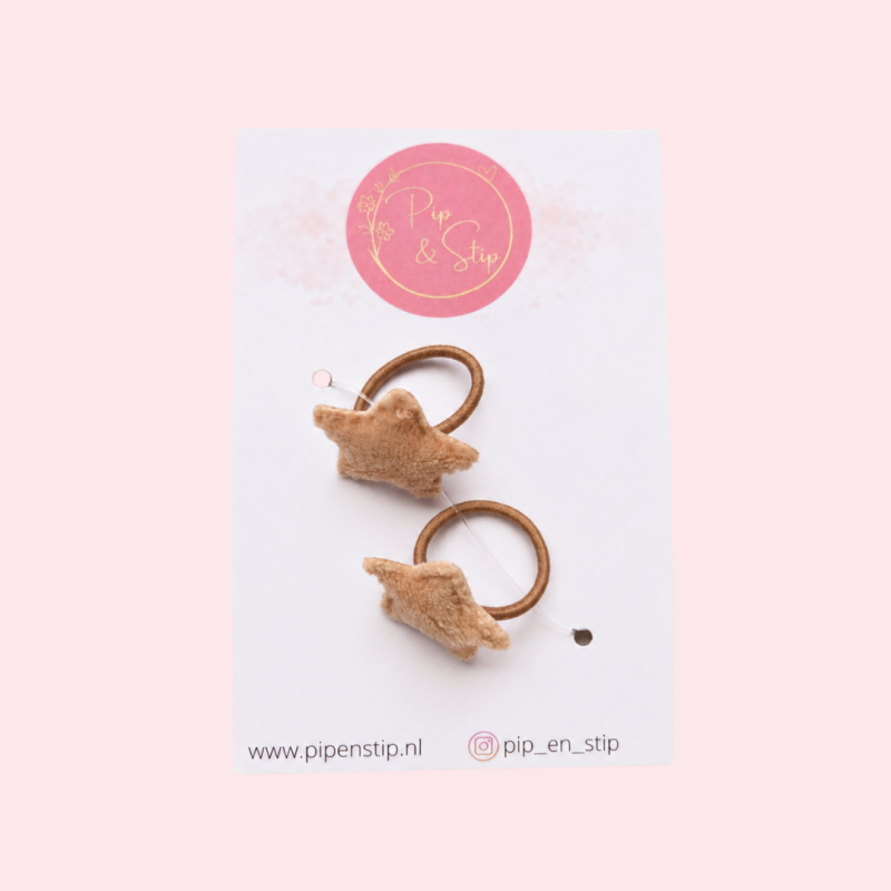 Mini Haarelastiekjes Little Stars Ecru