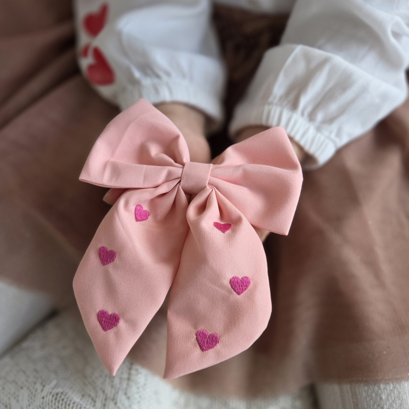 Haarstrik Bow In Love Roze