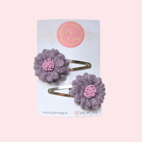 Haarspeldjes Fluffy Flower Paars