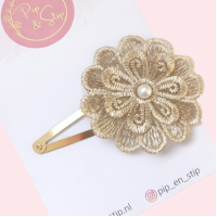 Haarspeldje Lace Flower Beige