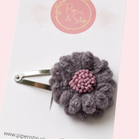 Haarspeldjes Fluffy Flower Paars