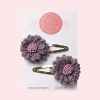 Haarspeldjes Fluffy Flower Paars