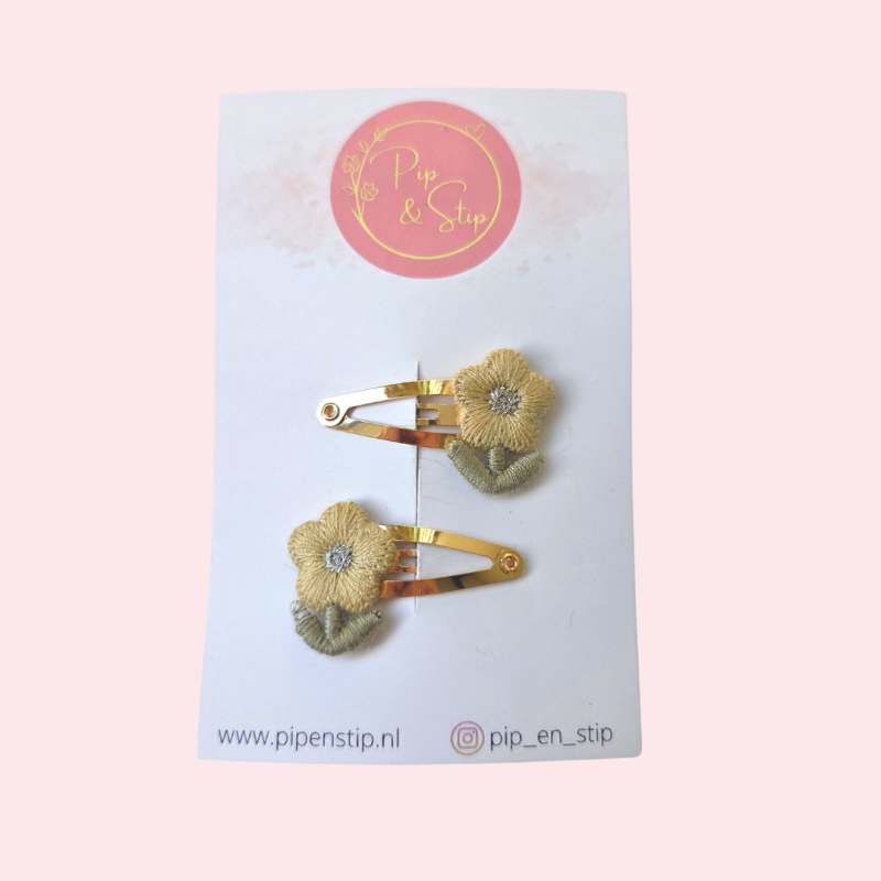 Haarspeldjes Vintage Flower Beige