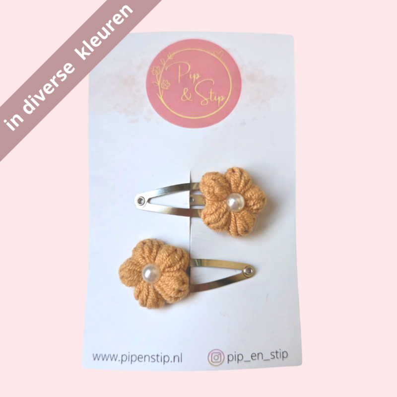 Haarspeldjes Wool Flower