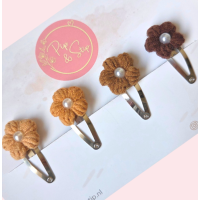 Setje Haarspeldjes Wool Flower Mix