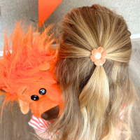 Midi Haarelastieken Orange Flowers