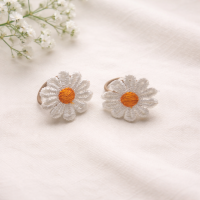 Mini Haarelastiekjes Madeliefjes Wit Oranje