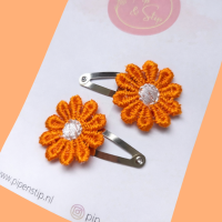Haarspeldjes Madeliefjes Oranje