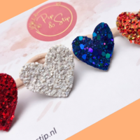 Setje Haarelastiekjes Koningsdag Hartjes