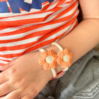 Midi Haarelastieken Orange Flowers